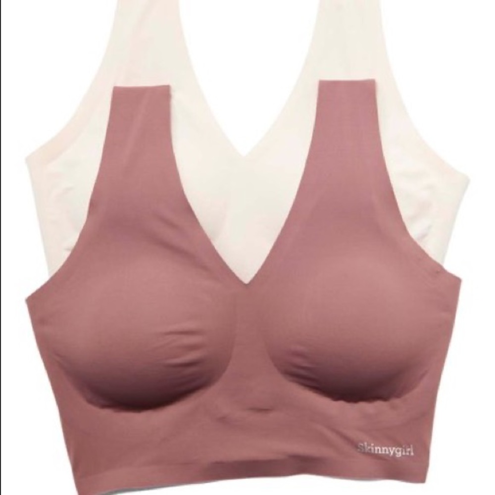 Skinny Girl Rose Taupe & Creamy Beige Wireless Bralette Set